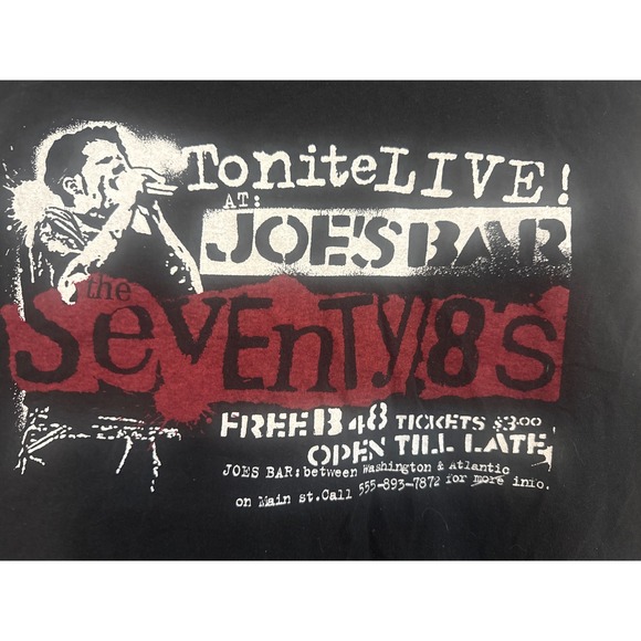 T-shirt Sans Manches Homme L – Noir – Groupe Live 'Joes Bar Tonight' – Graphique